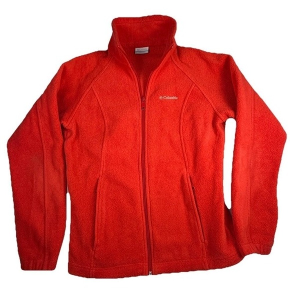 Columbia Women's Red Full Zip Fleece Jacket‎ Size Small Lightweight Outdoor
